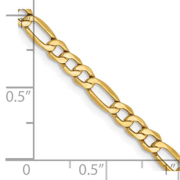 14k 3.5mm 24in Semi-Solid Figaro Chain