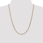 14k 3.5mm 24in Semi-Solid Figaro Chain