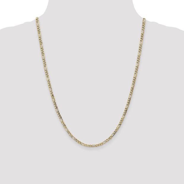 14k 3.5mm 24in Semi-Solid Figaro Chain