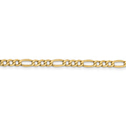 14k 4.2mm 24in Semi-Solid Figaro Chain