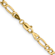14k 4.2mm 24in Semi-Solid Figaro Chain