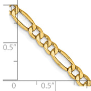 14k 4.2mm 24in Semi-Solid Figaro Chain