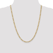 14k 4.2mm 24in Semi-Solid Figaro Chain