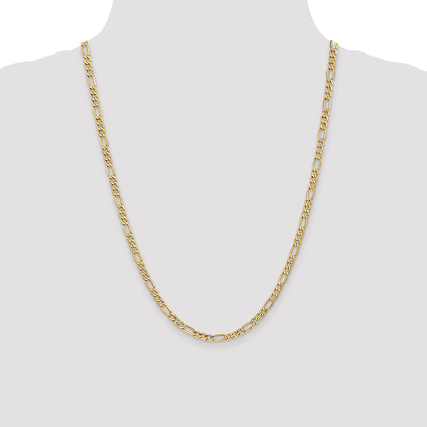 14k 4.2mm 24in Semi-Solid Figaro Chain