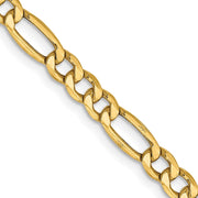 14k 4.2mm 24in Semi-Solid Figaro Chain