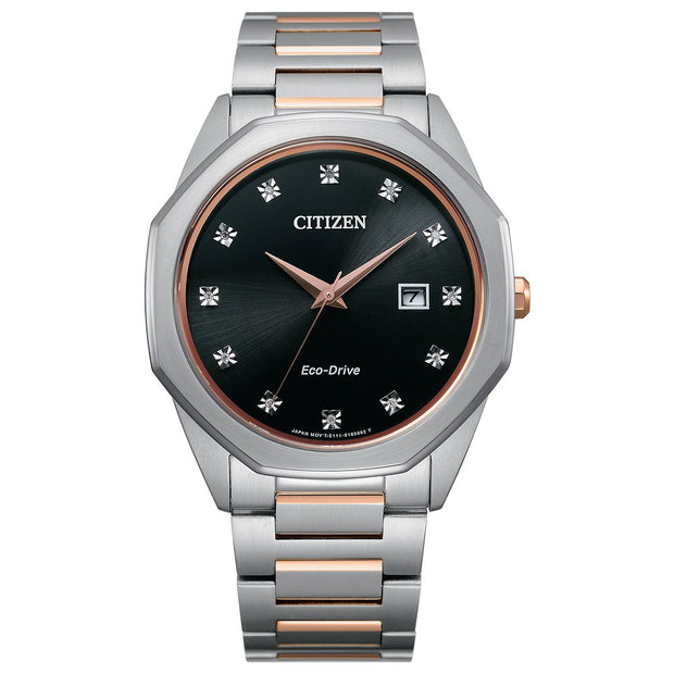 Citizen Diamond Accent Two Tone Stainless Steel Watch Bm7496-56G
