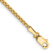14k 1.5mm 9in Box Chain Anklet