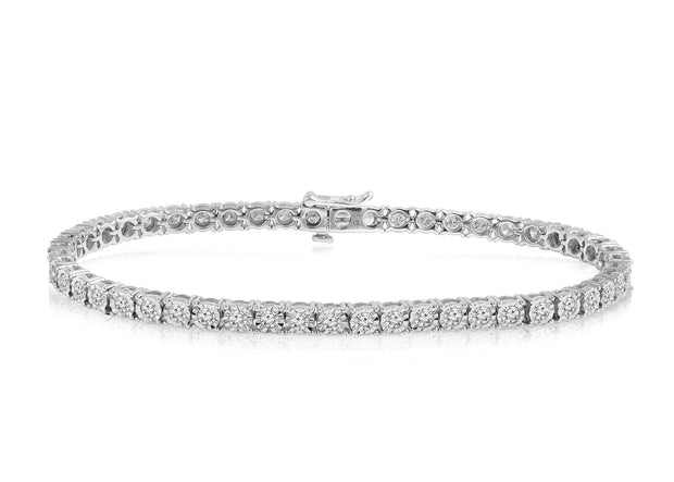 10K White Gold 1.00 CTW Ladies DIAMOND Tennis Bracelet