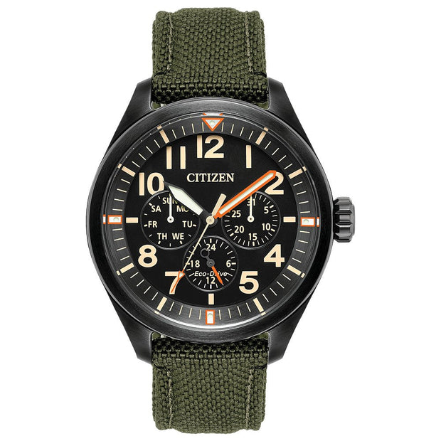 Men s Citizen Eco Drive Military Watch BU2055 16E