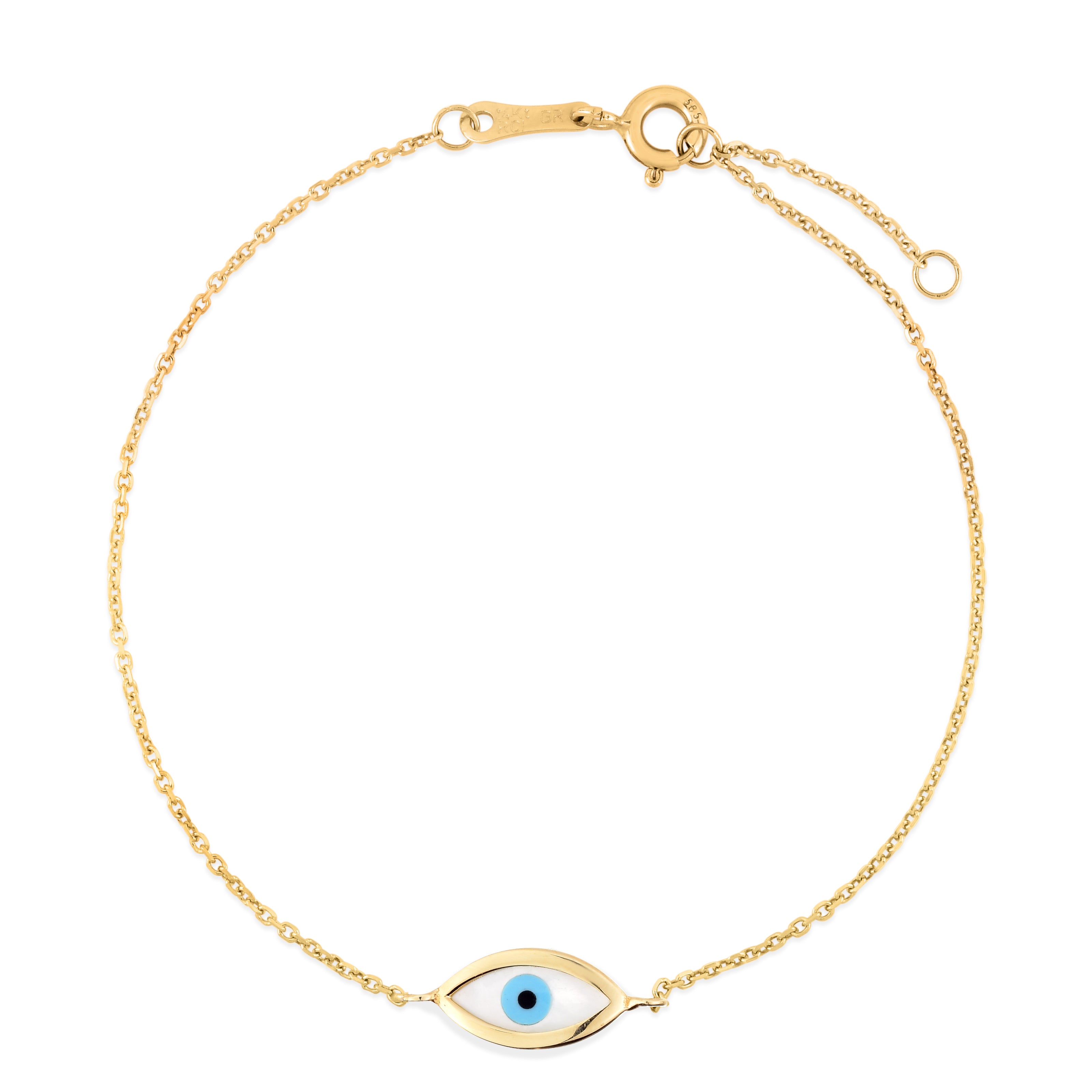 Evil Mops 14K Yellow Gold Mop Evil Eye Bracelet – Paramount Jewelers