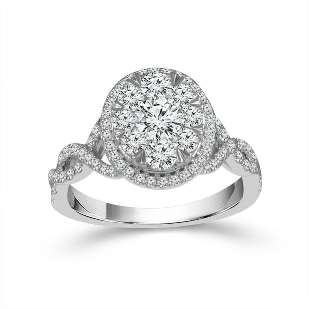 14K White Gold 1.00 Ctw diamond Engagement Ring