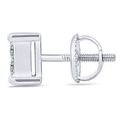 14K WHITE GOLD 1.00 CTW Diamond Quad Stud Earrings