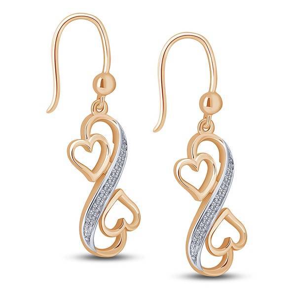 10K Rose Gold 0.08 CTW Infinity & Heart Earrings