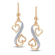 10K Rose Gold 0.08 CTW Infinity & Heart Earrings