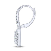 10K WHITE GOLD 1.00 ctw Classic Oval Shaped Drop Earrings