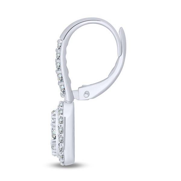 10K WHITE GOLD 1.00 ctw Classic Oval Shaped Drop Earrings