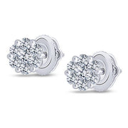 14k white gold 0.33 ctw Diamond Fashion Flower Stud Earrings