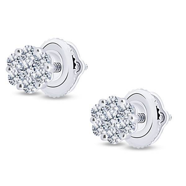 14K White Gold 0.25 ctw Diamond Fashion Stud Earrings