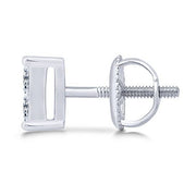 14K White Gold 0.75 CTW Diamond Composite Quad Stud Earrings
