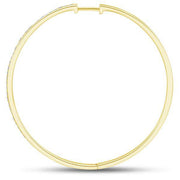 10K Yellow Gold 1.00 CTW Diamond Hoop Earrings