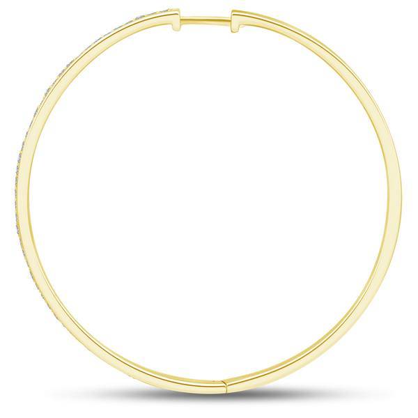 10K Yellow Gold 1.00 CTW Diamond Hoop Earrings