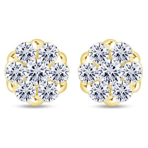 14K Yellow Gold 0.125 CTW Diamond Stud Earrings