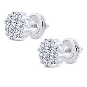 10K White Gold 1.00 CTW Diamond Flower EARRINGS