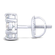 10K White Gold 1.00 CTW Diamond Flower EARRINGS