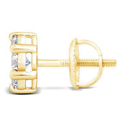 14k yellow gold 1.00 ctw Diamond Flower Earrings