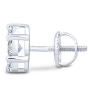 14k white gold 1.50 ctw Diamond Flower Earrings
