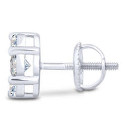 14K White Gold 1.5 CTW Diamond FloweR Earrings