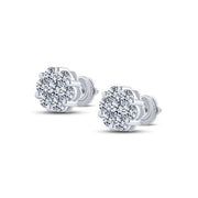 14k white gold 2.00 ctw Diamond Cluster Stud Earrings