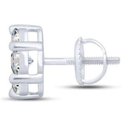 10K White Gold 2.00 CTW Diamond Flower EARRINGS