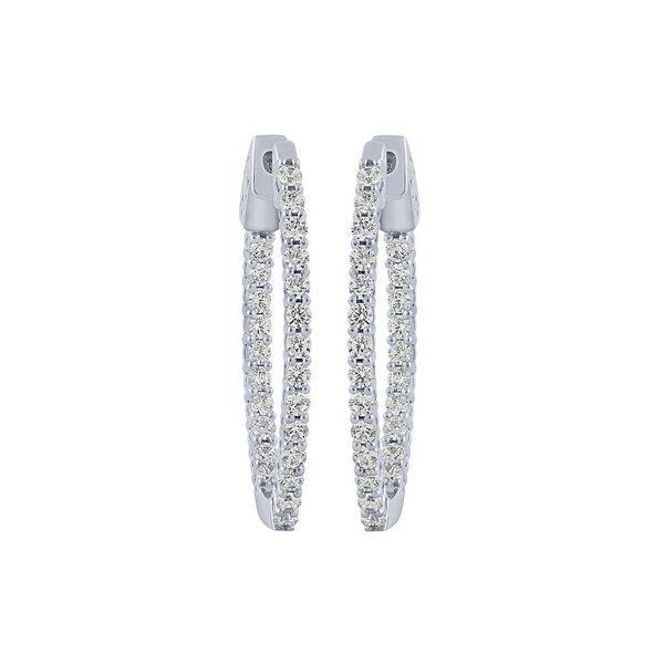 14k white gold 1.50 ctw Diamond Hoop Inside Out Earrings