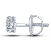 14k white gold 0.39 ctw Diamond Flower Fashion Stud Earrings