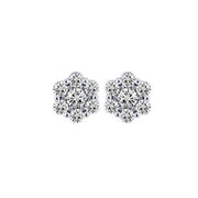 14k yellow gold 1.50 ctw Diamond Flower Stud Earrings