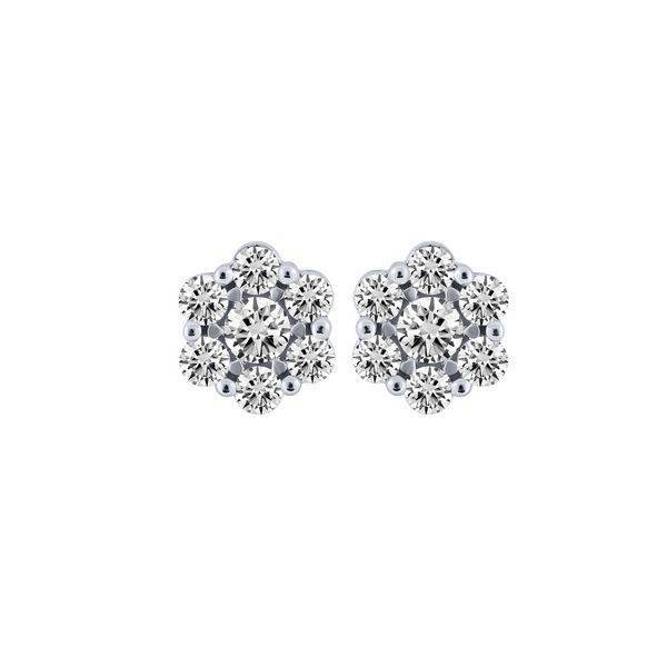 14k yellow gold 1.50 ctw Diamond Flower Stud Earrings