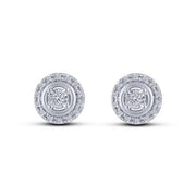 10K Two Tone 0.20 CTW Round Stud Earrings