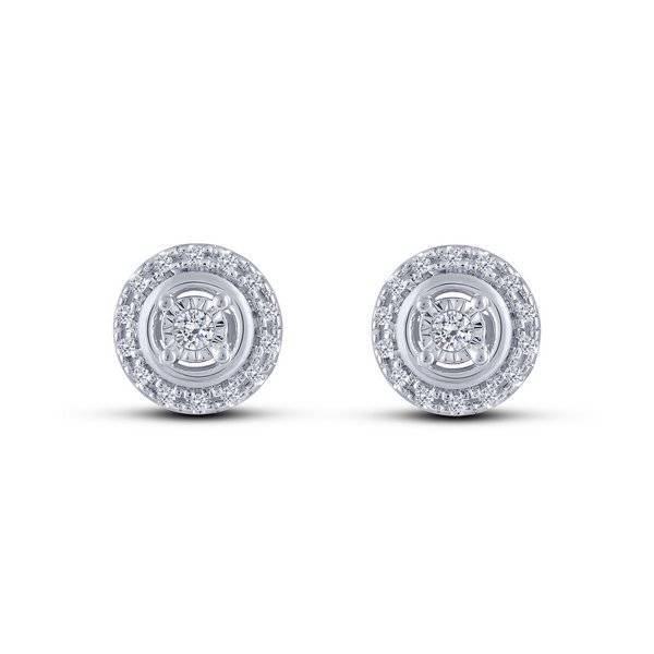 10K Two Tone 0.20 CTW Round Stud Earrings