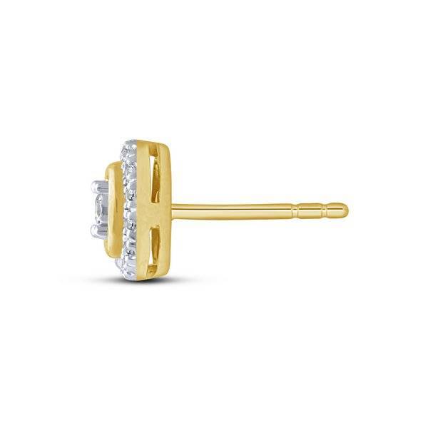 10K Two Tone 0.20 CTW Round Stud Earrings