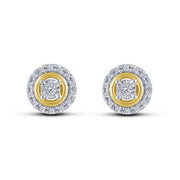 10K Two Tone 0.20 CTW Round Stud Earrings