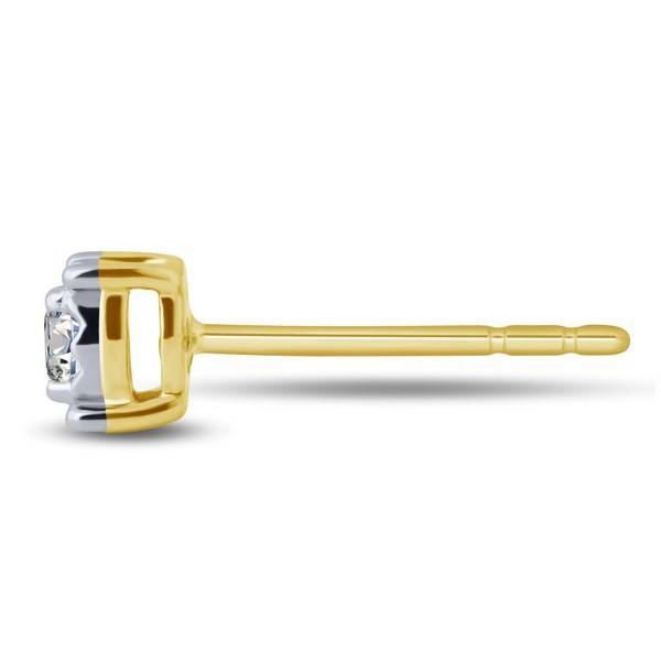10K Yellow Gold 0.18 CTW Round Diamond Earrings