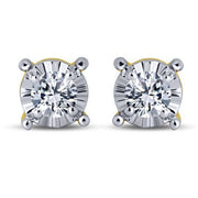 10K Yellow Gold 0.18 CTW Round Diamond Earrings