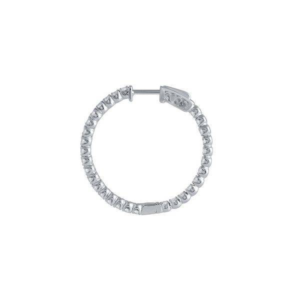 14k white gold 2.70 ctw Diamond Hoop Earrings