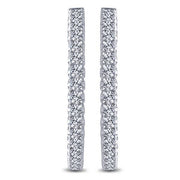 14k white gold 2.7 ctw Diamond Hoop Inside Out Earrings