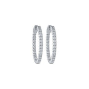 14k white gold 2.70 ctw Diamond Hoop Earrings