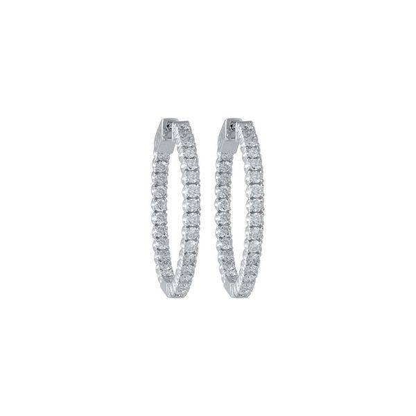 14k white gold 2.70 ctw Diamond Hoop Earrings