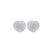 10K WHITE GOLD 0.30 CTW Diamond Heart Earrings