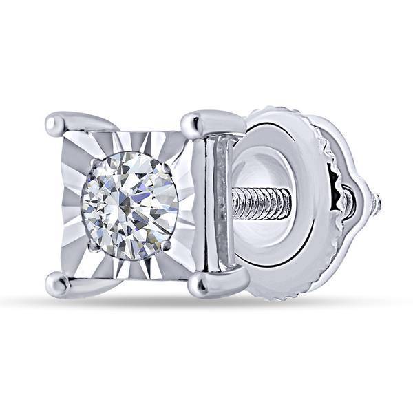 14k WHITE GOLD 0.16 CtW Diamond Earrings