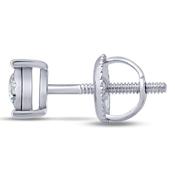 14k WHITE GOLD 0.16 CtW Diamond Earrings